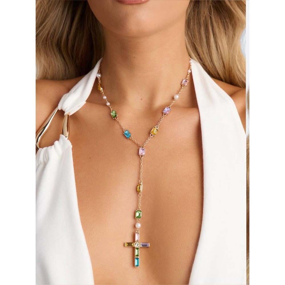 Fashion Nova Multicolor Gem Cross 3733